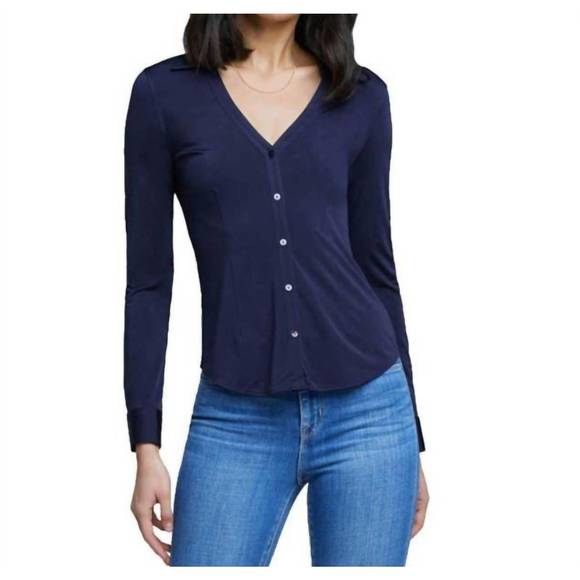NEW L'AGENCE dallas blouse in midnight - Picture 1 of 1